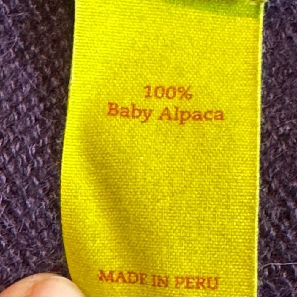 Kuna 100% Baby Alpaca Deep Plum Cardigan Sweater Size Small - Picture 6 of 9